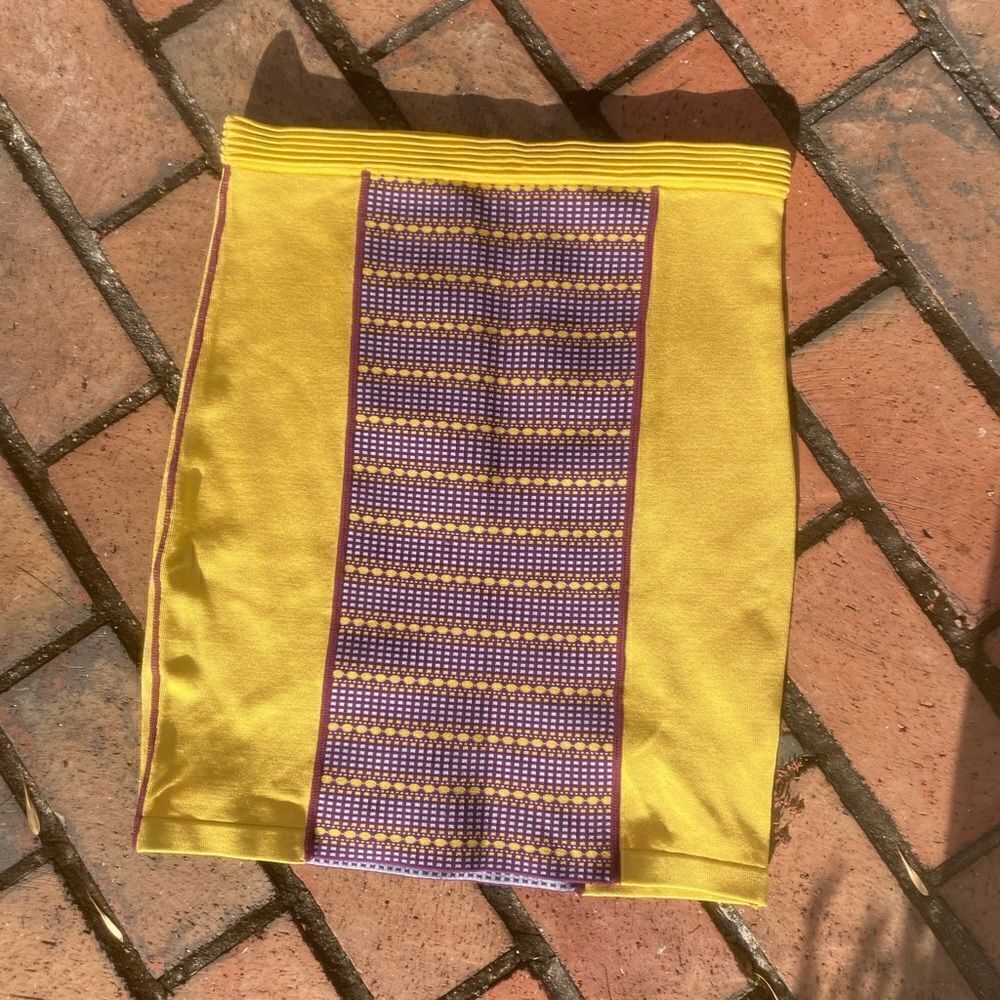 Zac Posen Z Spoke Yellow Patterned Mini Skirt NWT